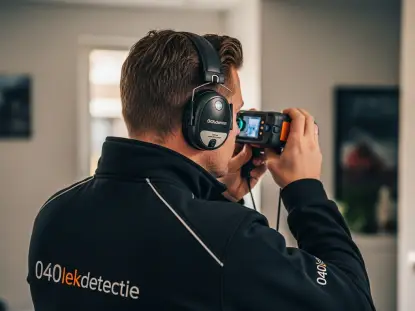 Lekdetectiespecialist van 040 Lekdetectie voert ultrasoon en infrarood lekdetectie uit in woning in Eindhoven.